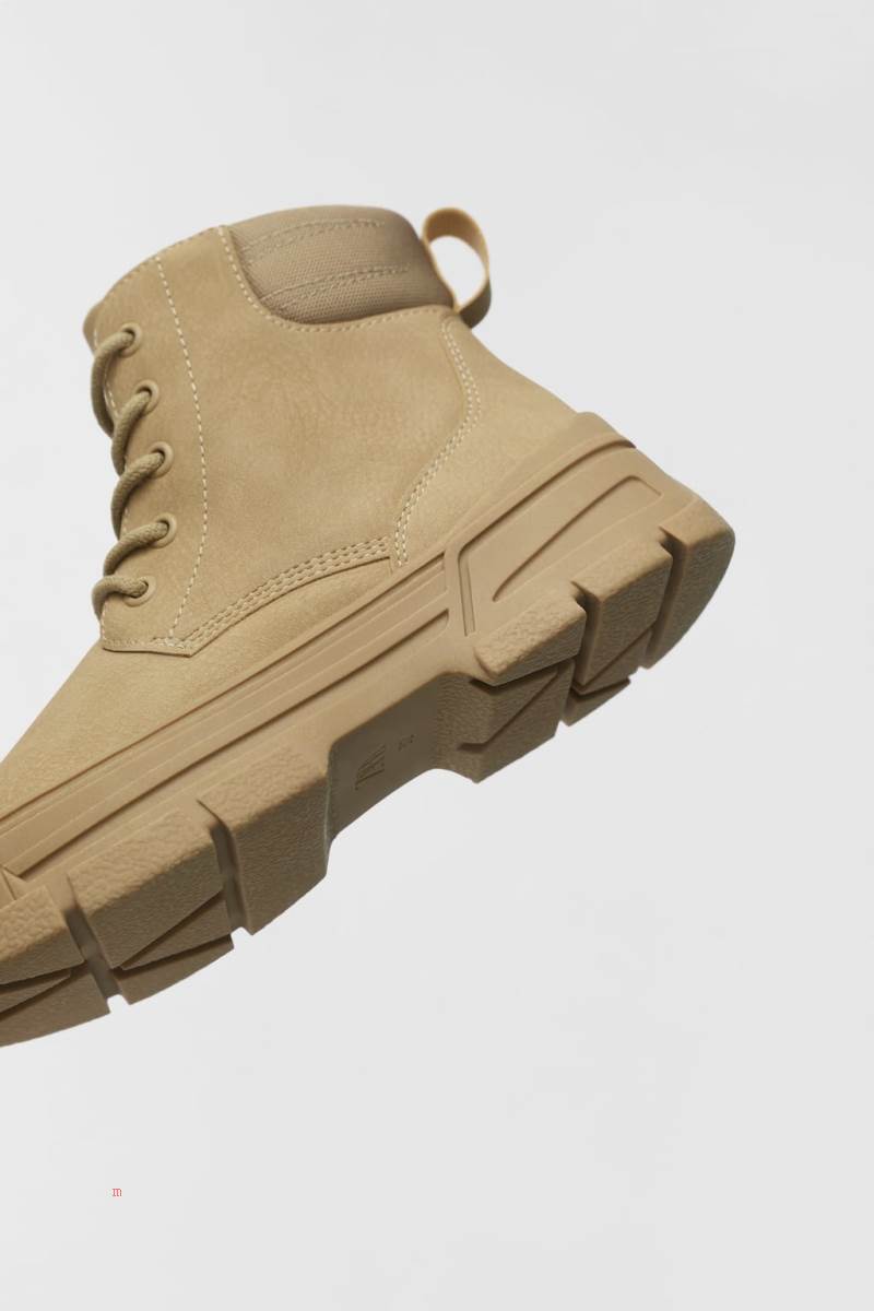 ZARA LACE-UP Ankelboots Pojke Bruna | TGSJQ-1236