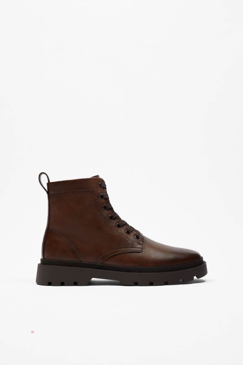 ZARA LACE-UP BOOT Snörkängor Herr Bruna | RHAUM-3897