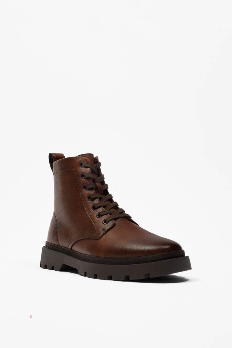 ZARA LACE-UP BOOT Snörkängor Herr Bruna | RHAUM-3897