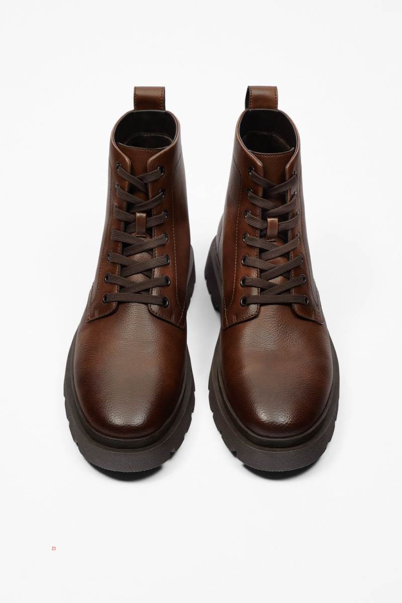 ZARA LACE-UP BOOT Snörkängor Herr Bruna | RHAUM-3897