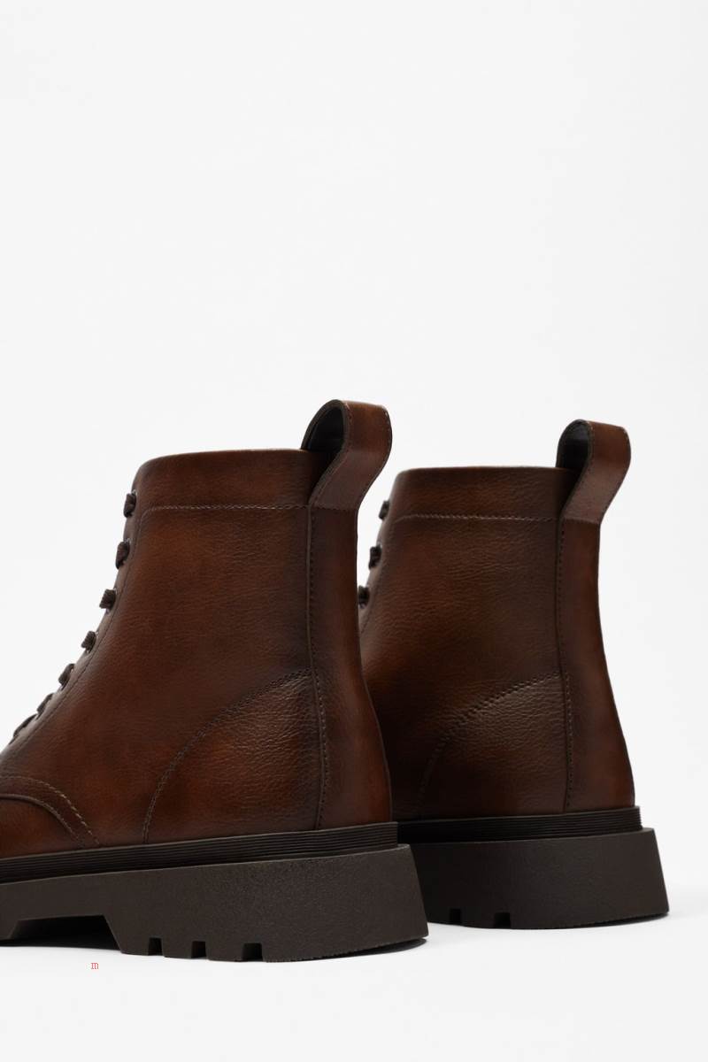 ZARA LACE-UP BOOT Snörkängor Herr Bruna | RHAUM-3897