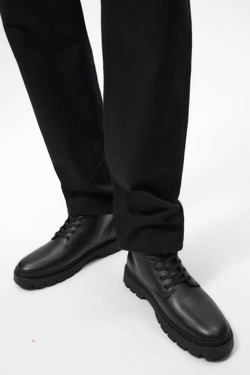 ZARA LACE-UP BOOT Snörkängor Herr Svarta | SIJTG-6752