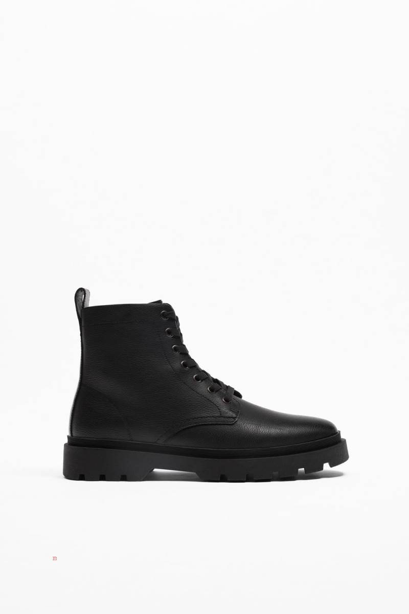 ZARA LACE-UP BOOT Snörkängor Herr Svarta | SIJTG-6752