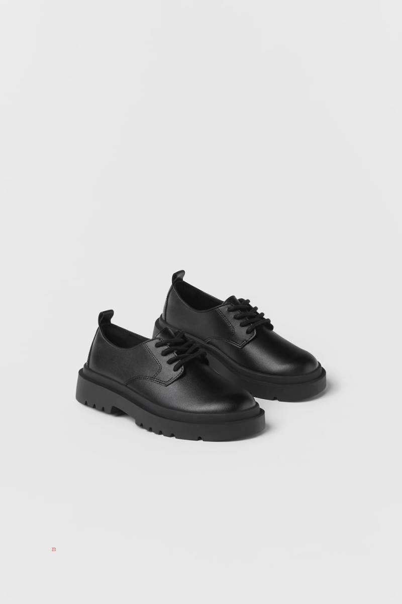 ZARA LACE-UP Derbyskor Pojke Svarta | CREZV-9237