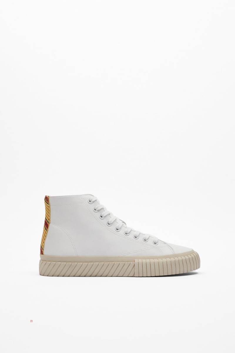 ZARA LACE-UP HIGH-TOP Träningsskor Herr Vita | ZWIMP-7341