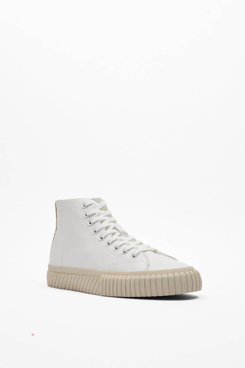 ZARA LACE-UP HIGH-TOP Träningsskor Herr Vita | ZWIMP-7341