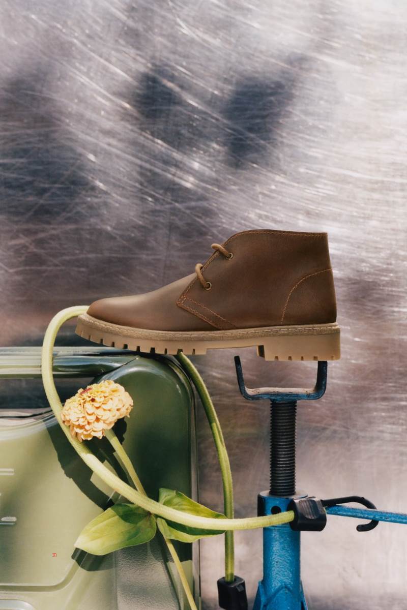 ZARA LEATHER Ankelboots Pojke Bruna | YIJGK-9608