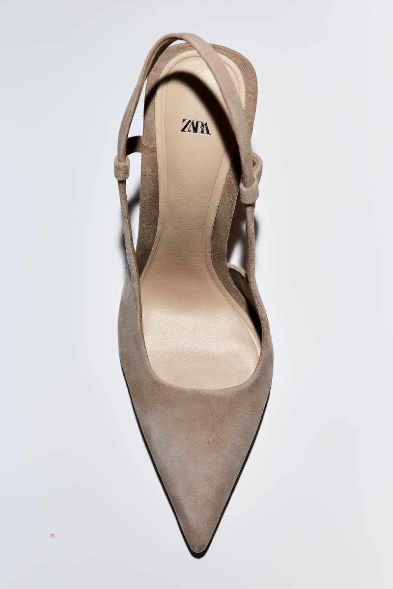 ZARA LEATHER BLOCK-HEEL Högklackade Skor Dam Bruna | SKVIX-4752