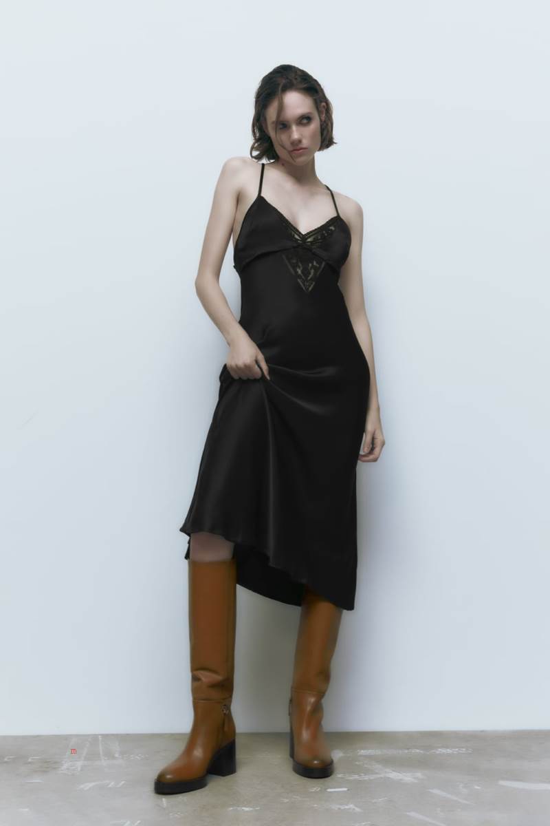 ZARA LEATHER BLOCK HEEL KNEE-HIGH BOOT Höga Stövlar Dam Bruna | ARKLN-3192