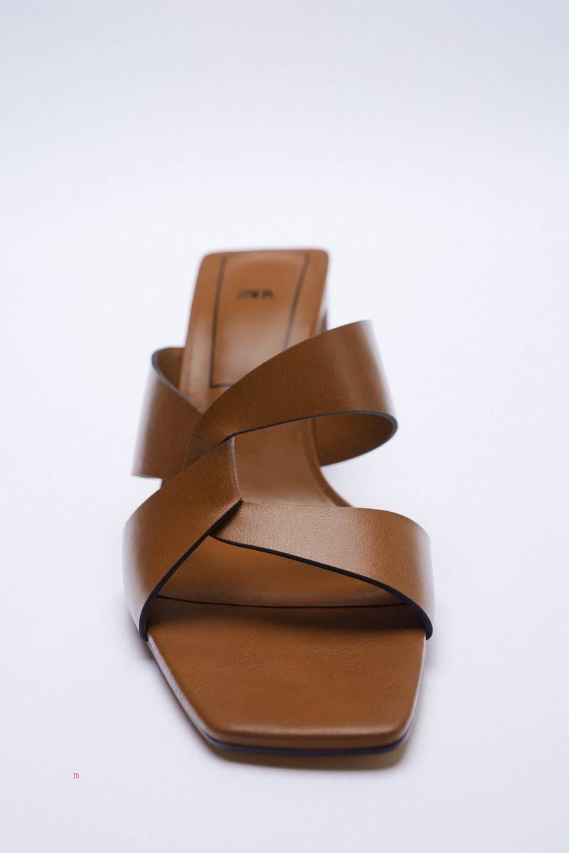 ZARA LEATHER BLOCK HEEL Sandaler Dam Bruna | RAJEW-1302