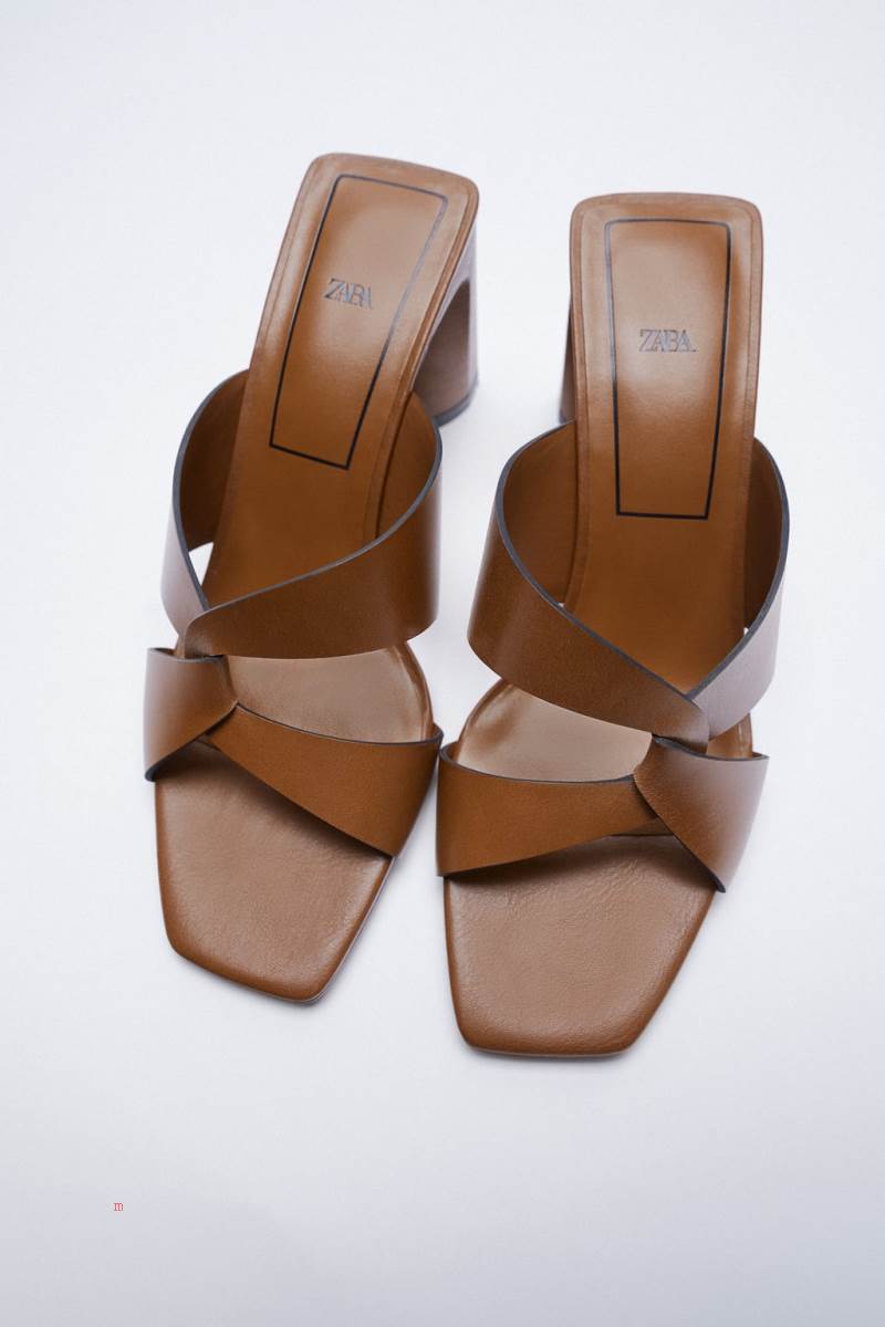 ZARA LEATHER BLOCK HEEL Sandaler Dam Bruna | RAJEW-1302