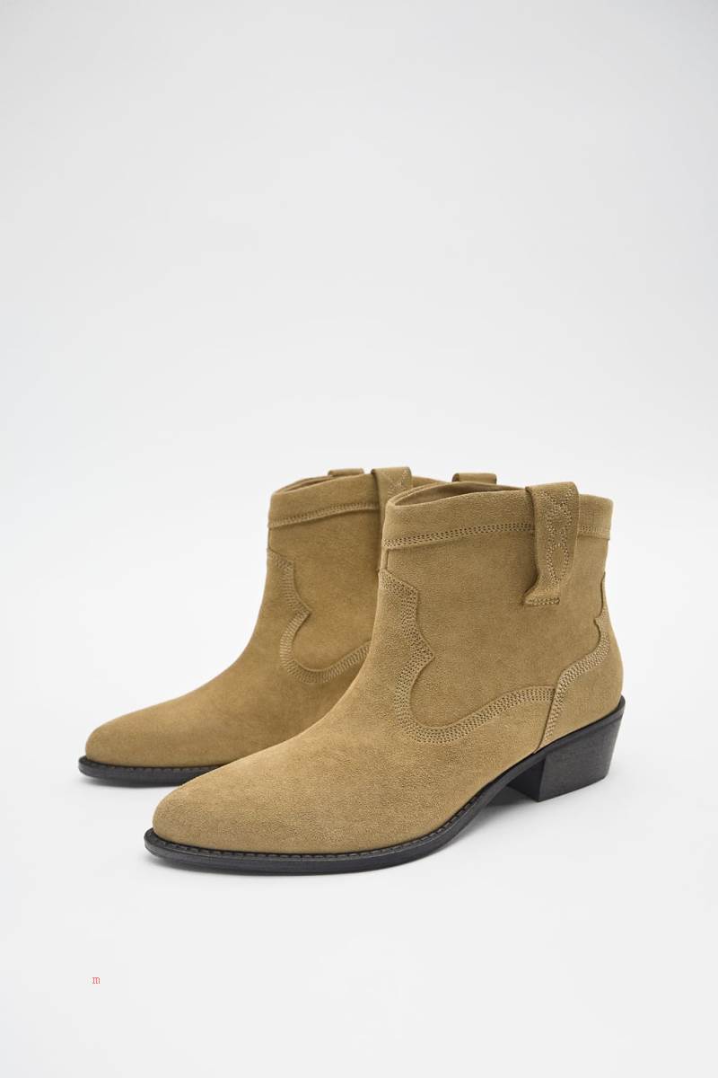 ZARA LEATHER COWBOY Ankelboots Dam Bruna | RACBX-9083