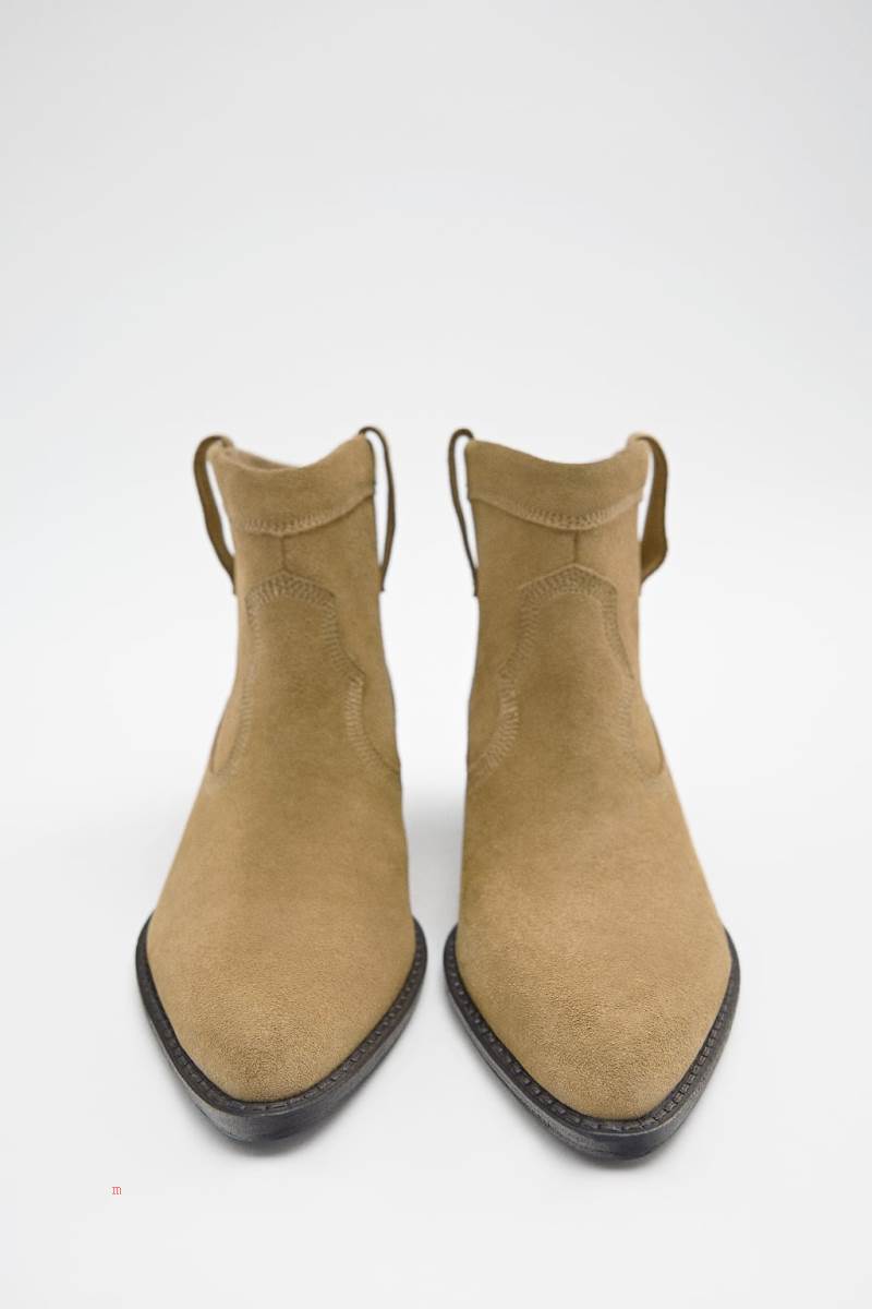 ZARA LEATHER COWBOY Ankelboots Dam Bruna | RACBX-9083