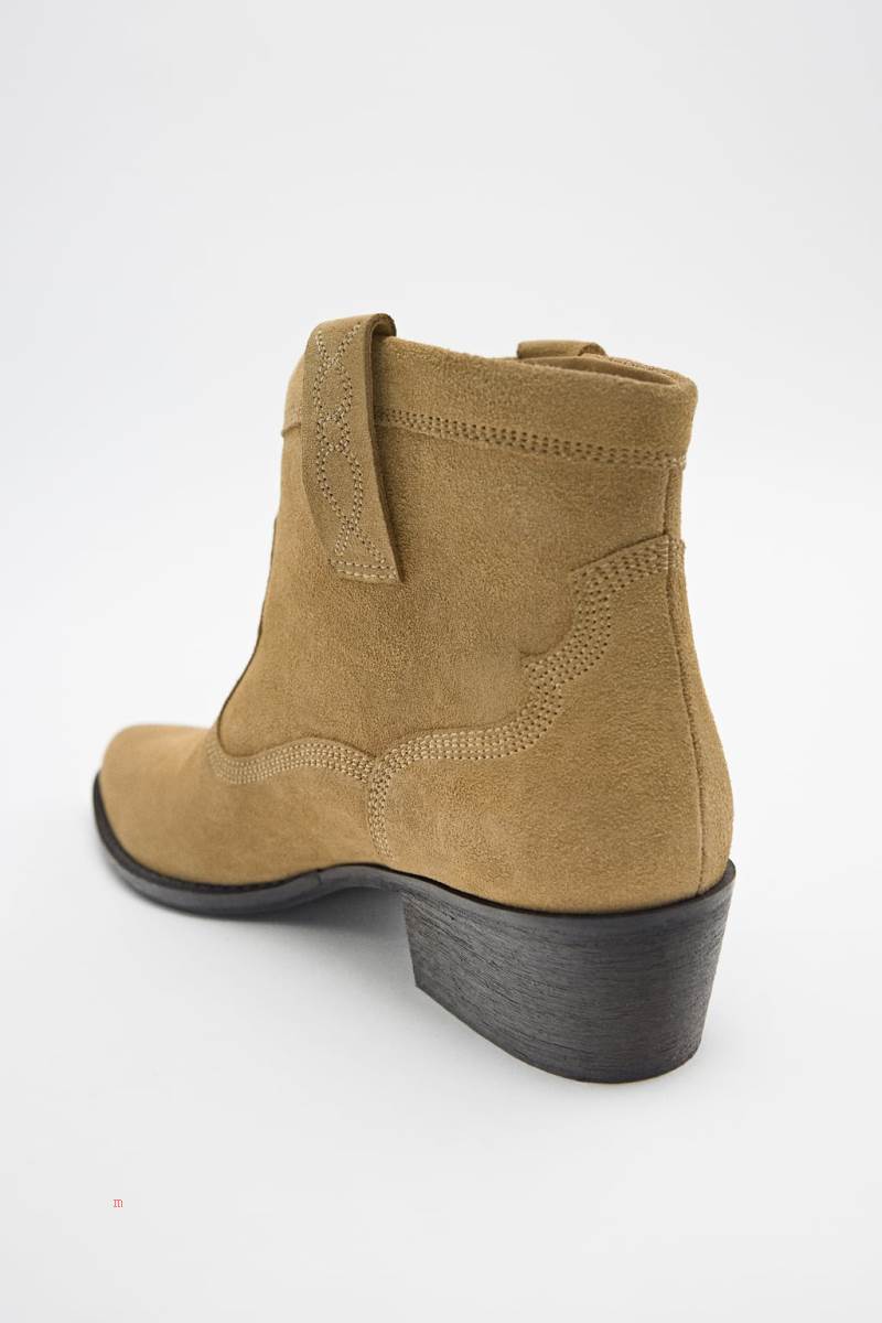 ZARA LEATHER COWBOY Ankelboots Dam Bruna | RACBX-9083