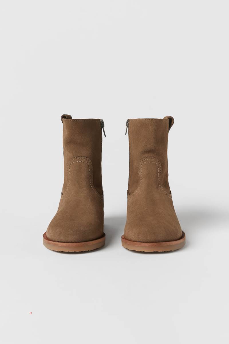 ZARA LEATHER COWBOY Ankelboots Tjej Bruna | NALMH-5308