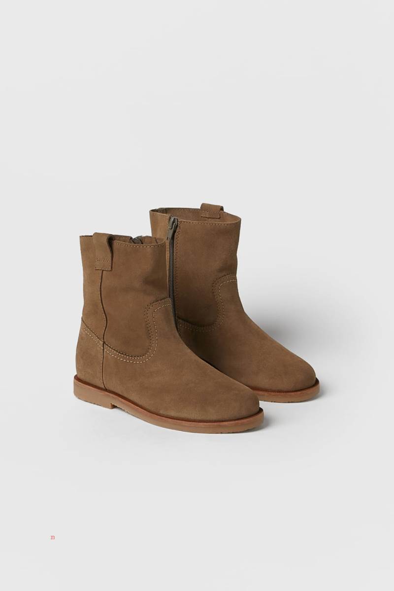 ZARA LEATHER COWBOY Ankelboots Tjej Bruna | NALMH-5308