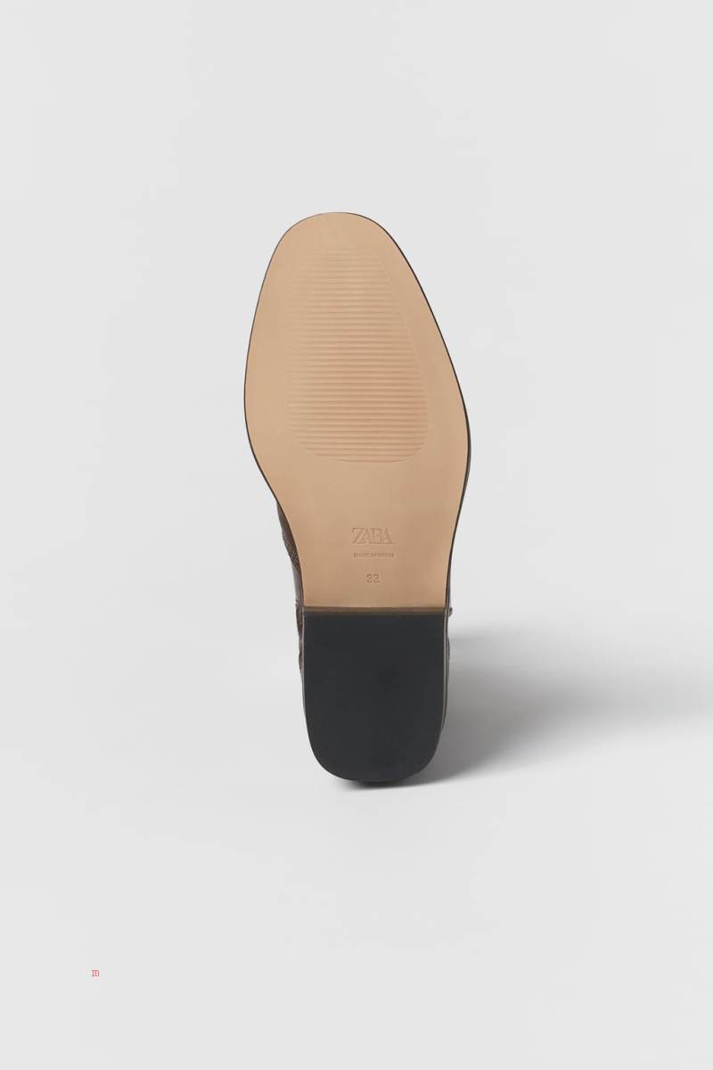 ZARA LEATHER COWBOY Ankelboots Tjej Choklad Bruna | MVSJA-3542