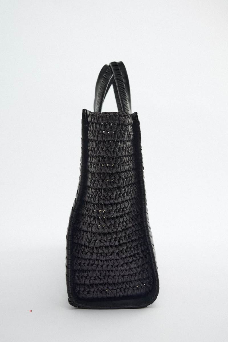 ZARA LEATHER CUT OUT Toteväska Dam Svarta | KIMHN-5294