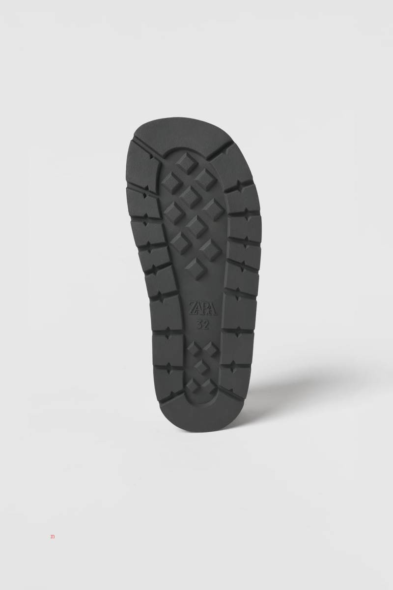 ZARA LEATHER Clogs Tjej Grå | DFXTR-2103
