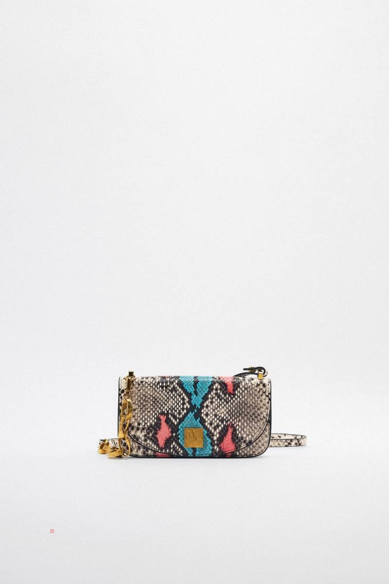 ZARA LEATHER Crossbody Väska Dam Olika Färger Röda | UQNHI-4627