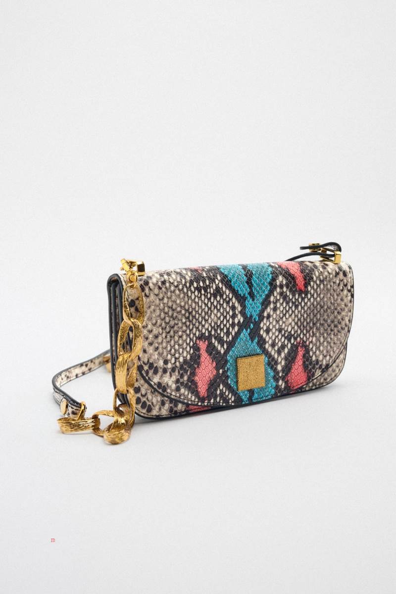 ZARA LEATHER Crossbody Väska Dam Olika Färger Röda | UQNHI-4627