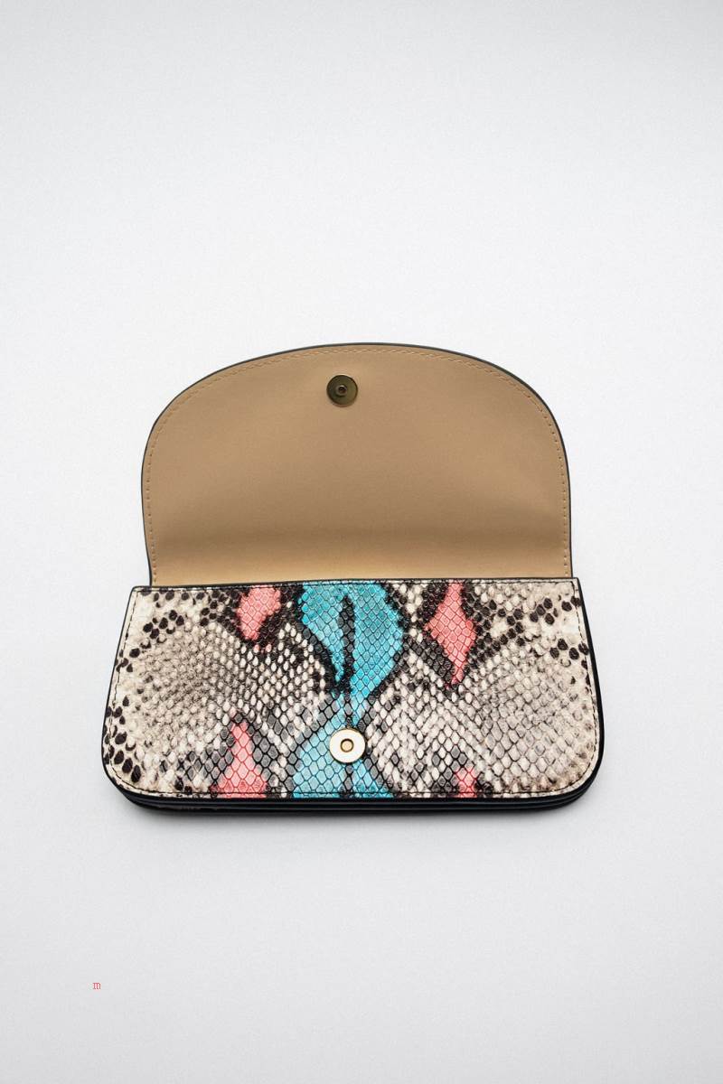 ZARA LEATHER Crossbody Väska Dam Olika Färger Röda | UQNHI-4627