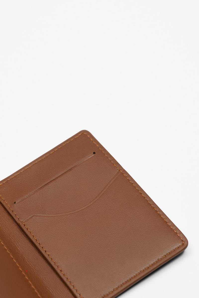 ZARA LEATHER DOUBLE CARD HOLDER Plånbok Herr Bruna | XOTGK-4836