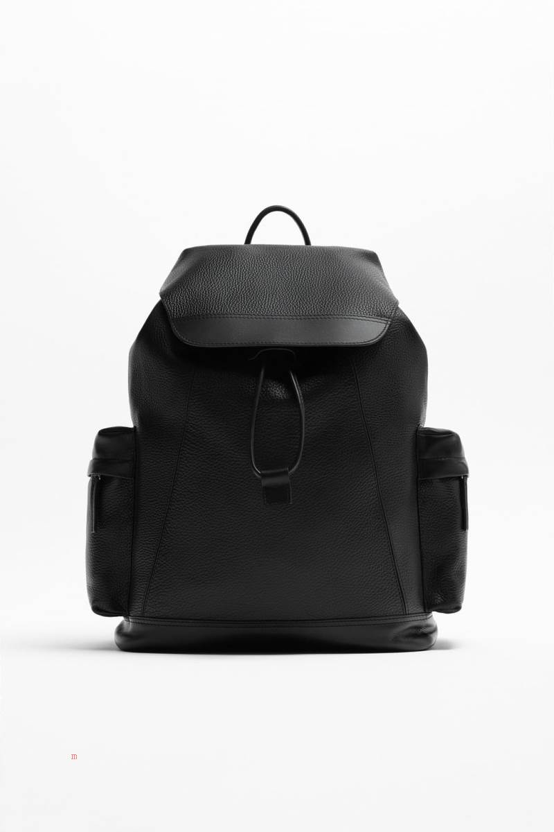 ZARA LEATHER EXPLORER Ryggsäck Herr Svarta | YKLUB-4680