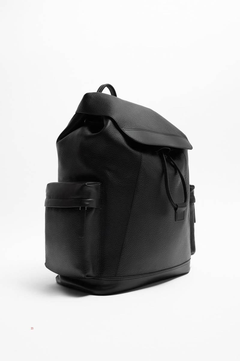 ZARA LEATHER EXPLORER Ryggsäck Herr Svarta | YKLUB-4680