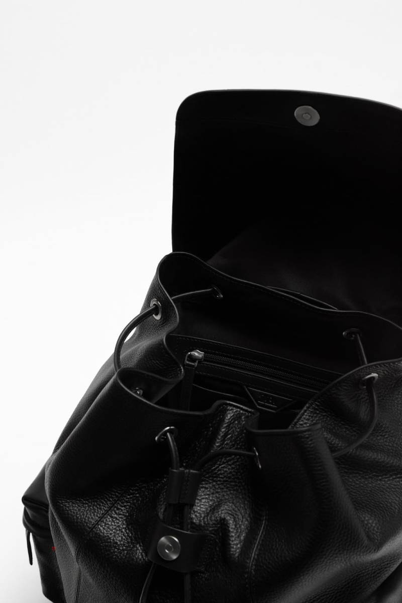 ZARA LEATHER EXPLORER Ryggsäck Herr Svarta | YKLUB-4680