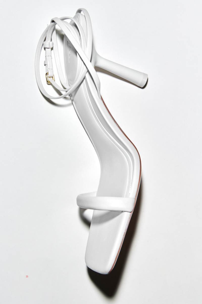 ZARA LEATHER HIGH-HEEL Sandaler Dam Vita | JGUOH-7542