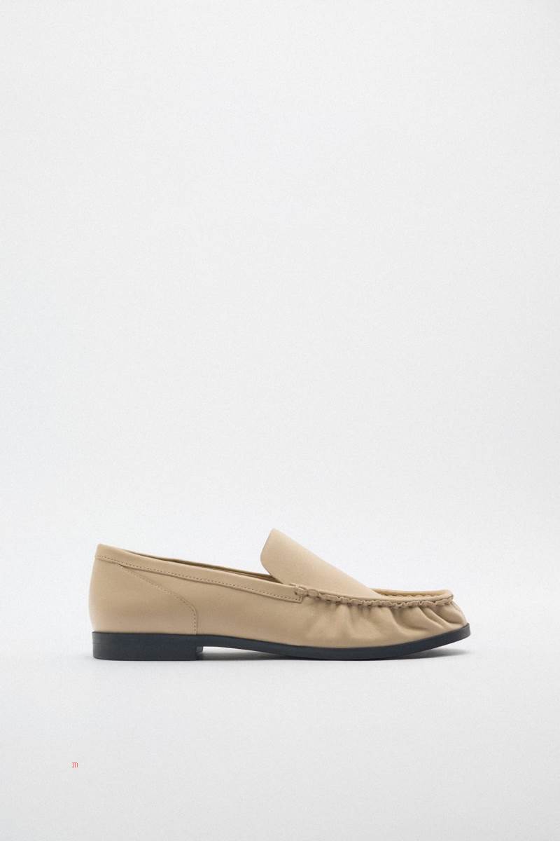 ZARA LEATHER Loafers Dam Vita | QMZTK-5481