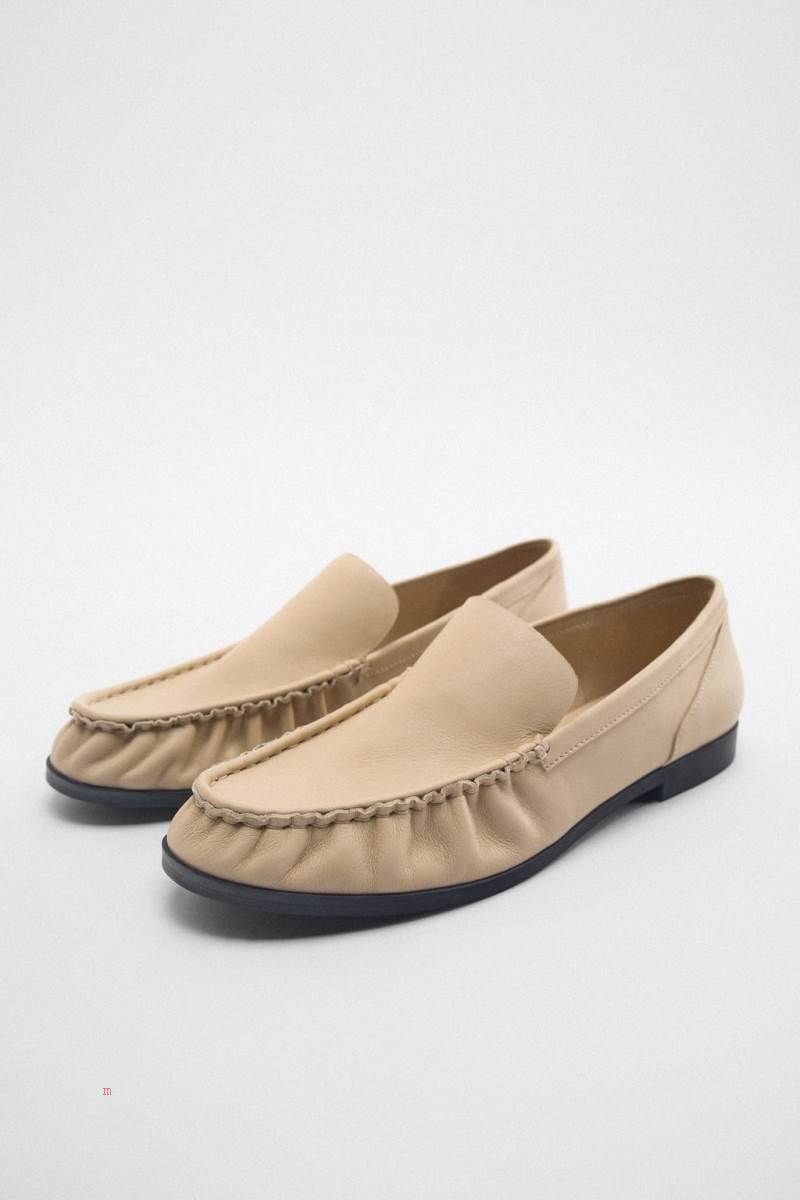 ZARA LEATHER Loafers Dam Vita | QMZTK-5481
