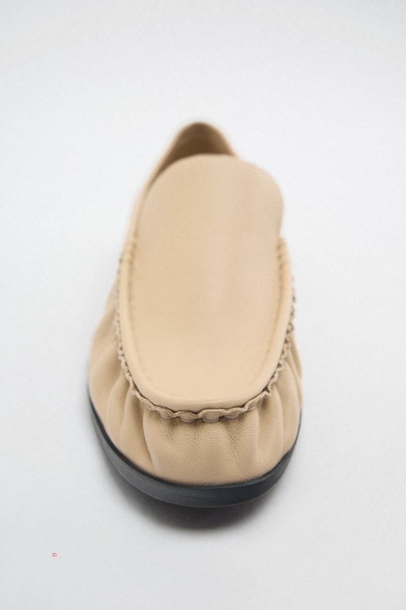 ZARA LEATHER Loafers Dam Vita | QMZTK-5481