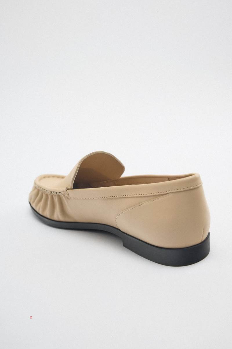 ZARA LEATHER Loafers Dam Vita | QMZTK-5481