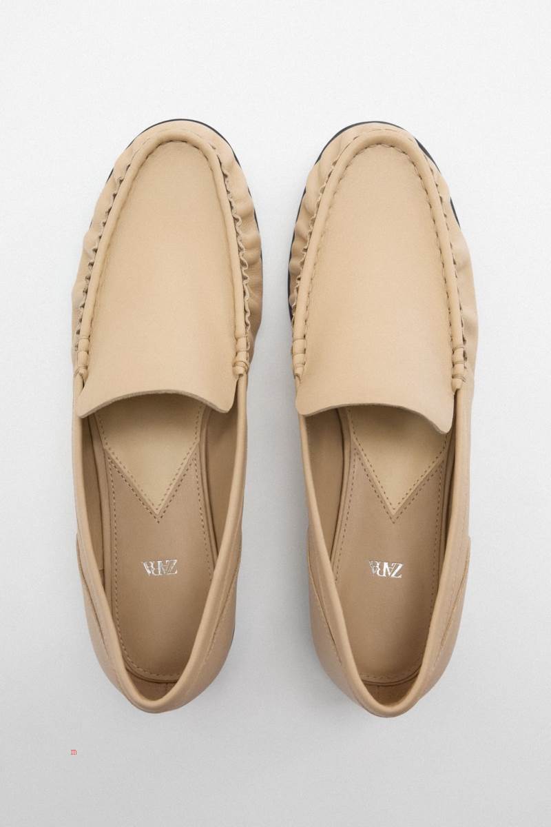 ZARA LEATHER Loafers Dam Vita | QMZTK-5481