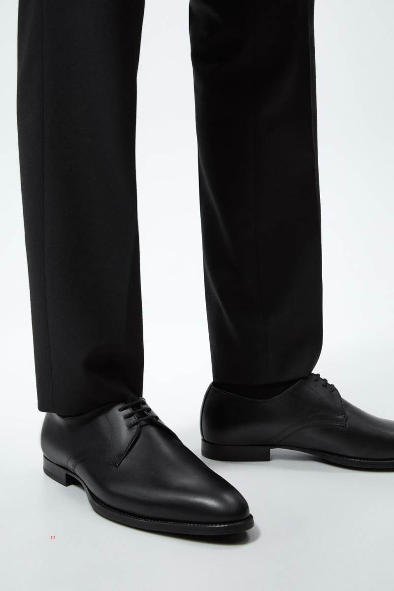 ZARA LEATHER Läderskor Herr Svarta | AJOMV-7450