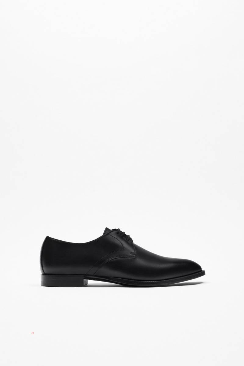 ZARA LEATHER Läderskor Herr Svarta | AJOMV-7450