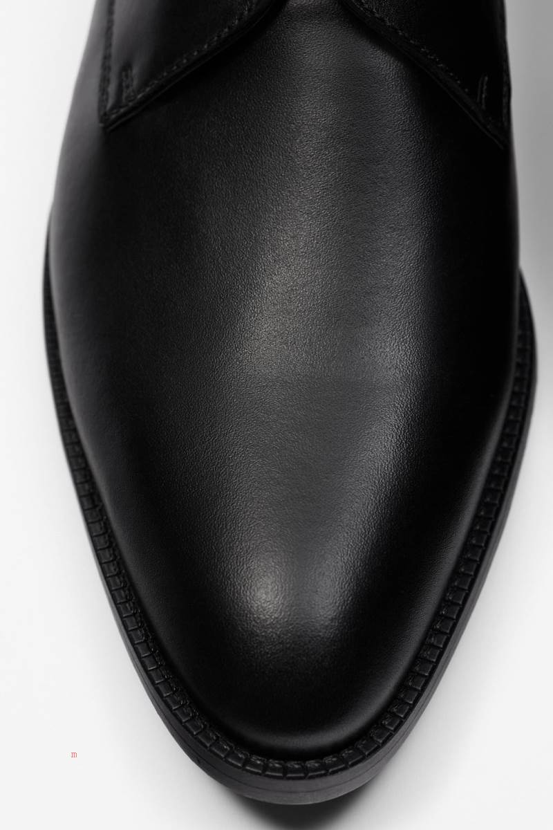 ZARA LEATHER Läderskor Herr Svarta | AJOMV-7450
