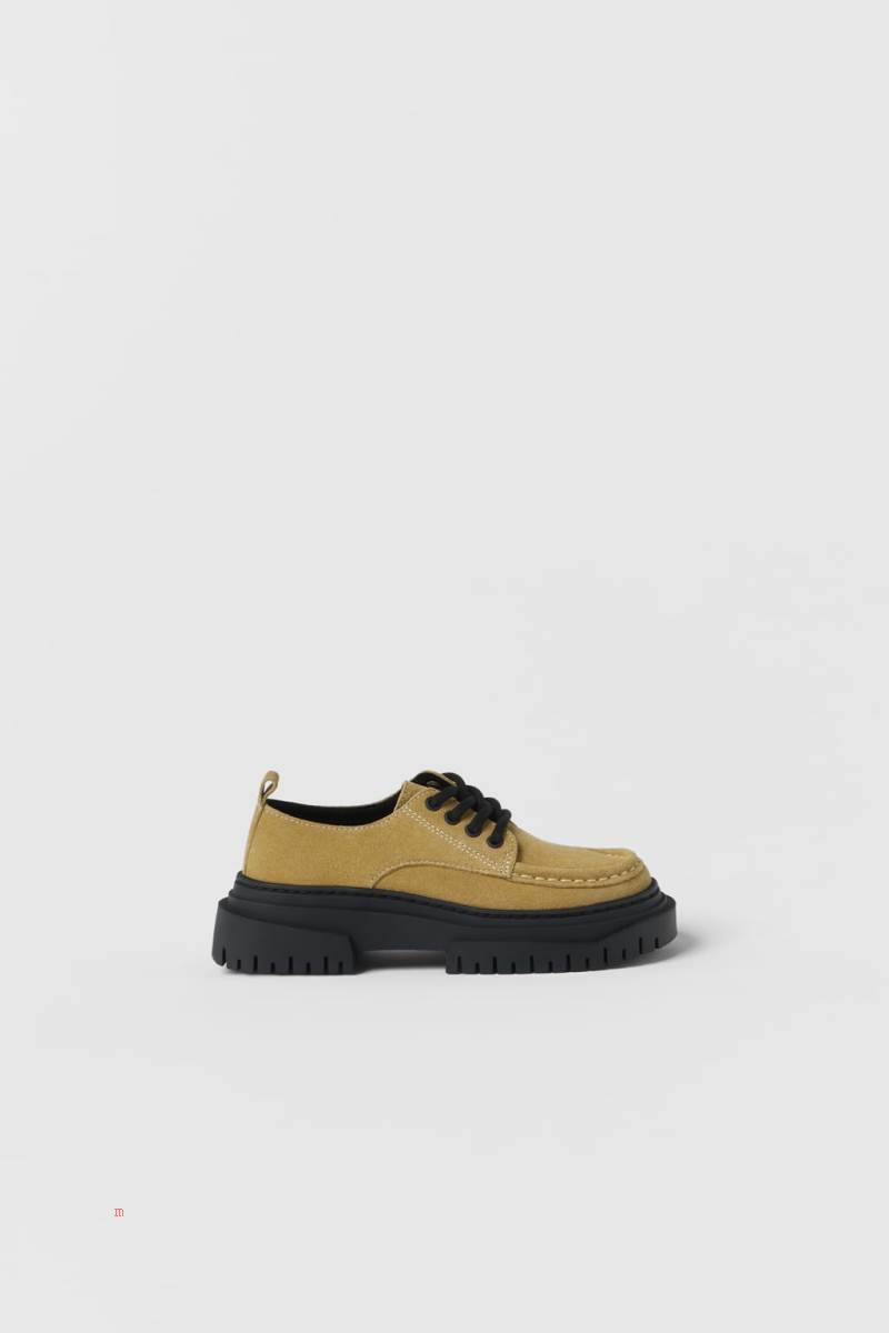 ZARA LEATHER Läderskor Pojke Bruna | JCIFH-6857
