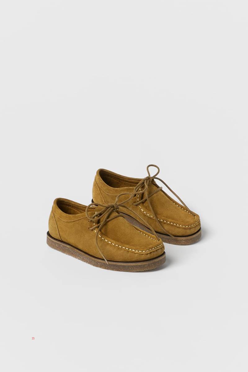 ZARA LEATHER Läderskor Tjej Bruna | WASRM-6073