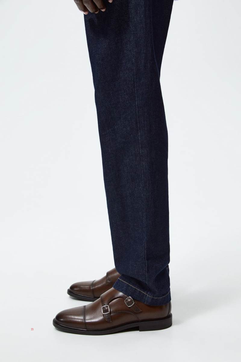 ZARA LEATHER MONK Finskor Herr Bruna | CHABG-5643