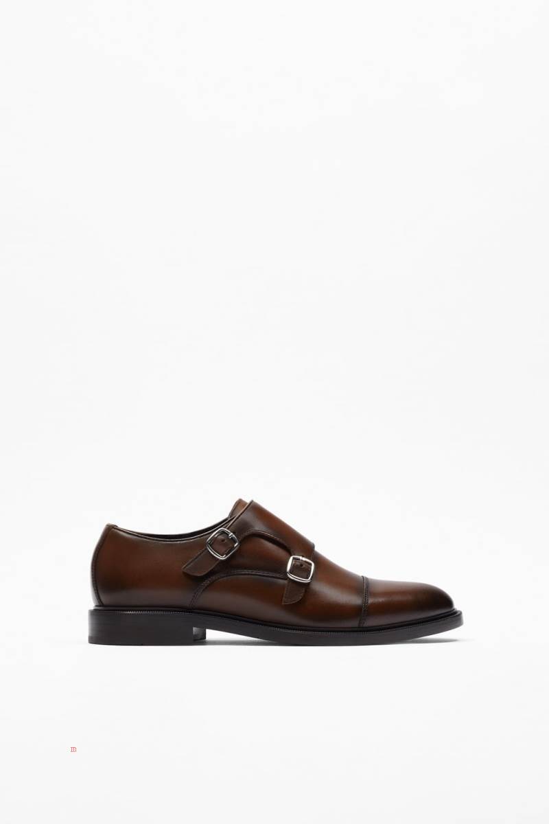 ZARA LEATHER MONK Finskor Herr Bruna | CHABG-5643