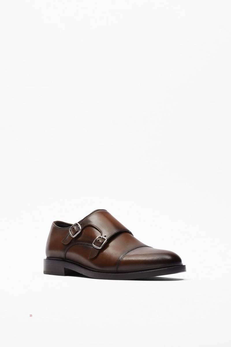 ZARA LEATHER MONK Finskor Herr Bruna | CHABG-5643