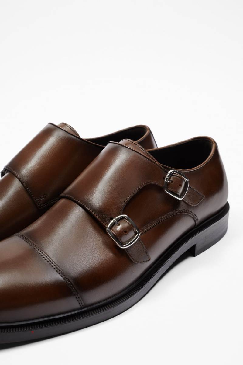 ZARA LEATHER MONK Finskor Herr Bruna | CHABG-5643