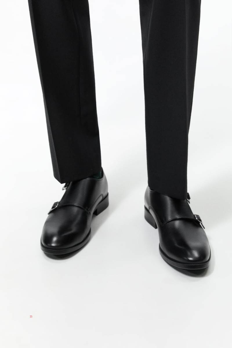 ZARA LEATHER MONK Finskor Herr Svarta | FURTC-9427