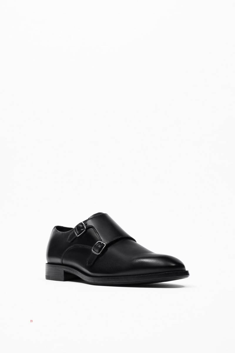 ZARA LEATHER MONK Finskor Herr Svarta | FURTC-9427