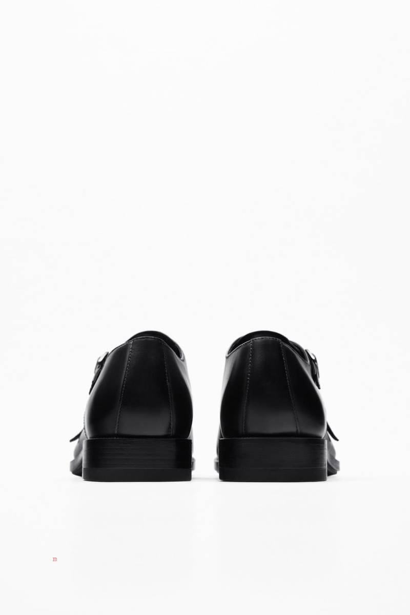 ZARA LEATHER MONK Finskor Herr Svarta | FURTC-9427