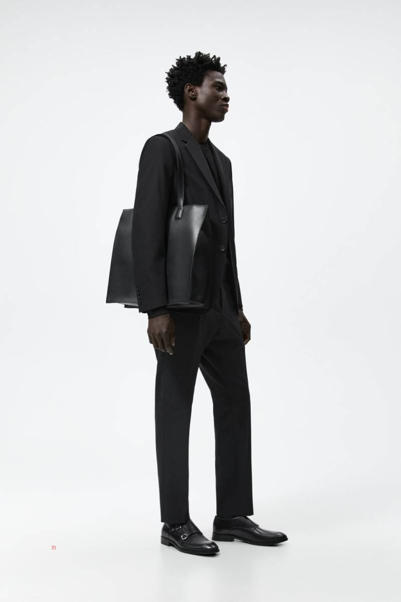 ZARA LEATHER MONK Finskor Herr Svarta | FURTC-9427