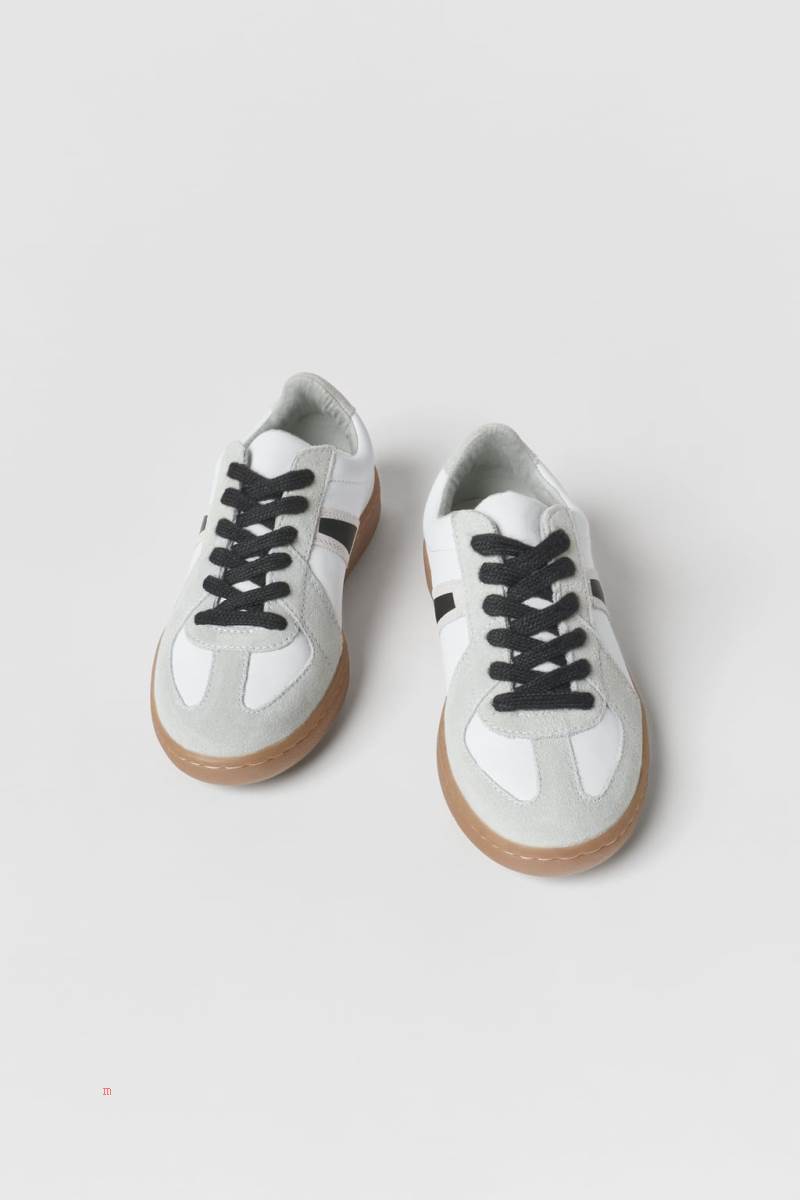 ZARA LEATHER PIECE Sneakers Pojke Vita | VGOJR-9103